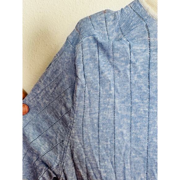 BOSS Light Blue Collared Short Sleeve Front Button Closure Polo Knit Midi Dress - Picture 11 of 14